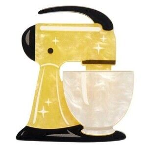 NWT Spin Me Right Round Brooch - Yellow by Erstwilder x Vintage Kitchen